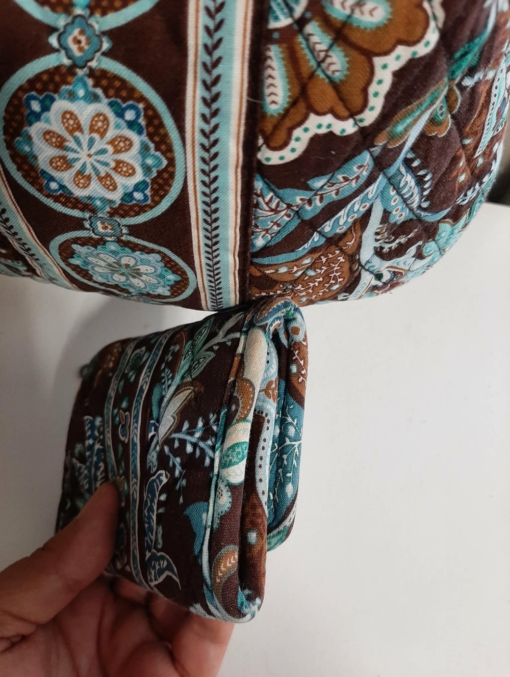 VERA BRADLEY Java Blue "Olivia" Sm Hobo Bag & Wallet 2 Pc Set - Picture 9 of 13